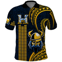 Hawaii Hilo High School Polo Shirt Vikings Polynesian Kakau Pattern LT14 Gold - Polynesian Pride