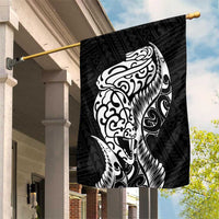 New Zealand Eel Garden Flag Tuna Aotearoa Maori Patten - Black LT14 House Flag Black - Polynesian Pride