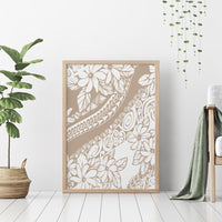 Polynesia Canvas Wall Art Polynesian Tropical Flowers Beige Pastel Vibes LT14 - Polynesian Pride