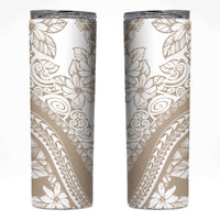 Polynesia Skinny Tumbler Polynesian Tropical Flowers Begie Pastel Vibes LT14 Begie - Polynesian Pride