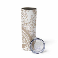 Polynesia Skinny Tumbler Polynesian Tropical Flowers Begie Pastel Vibes LT14 - Polynesian Pride