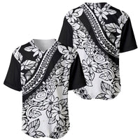 Polynesia Baseball Jersey Polynesian Tropical Flowers Black Pastel Vibes LT14 - Polynesian Pride