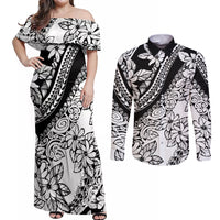 polynesia-couples-matching-off-shoulder-maxi-dress-and-long-sleeve-button-shirts-polynesian-tropical-flowers-black-pastel-vibes