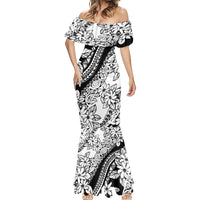 Polynesia Mermaid Dress Polynesian Tropical Flowers Black Pastel Vibes LT14 - Polynesian Pride