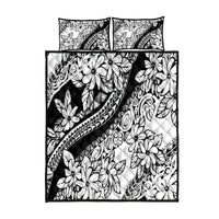 Polynesia Quilt Bed Set Polynesian Tropical Flowers Black Pastel Vibes LT14 Black - Polynesian Pride