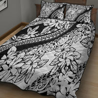 Polynesia Quilt Bed Set Polynesian Tropical Flowers Black Pastel Vibes LT14 - Polynesian Pride