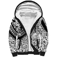 Polynesia Sherpa Hoodie Polynesian Tropical Flowers Black Pastel Vibes LT14 Unisex Black - Polynesian Pride