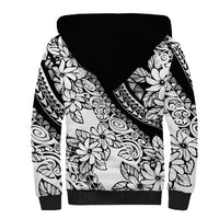 Polynesia Sherpa Hoodie Polynesian Tropical Flowers Black Pastel Vibes LT14 - Polynesian Pride