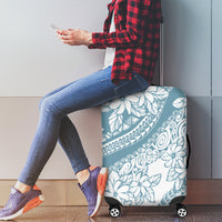 Polynesia Luggage Cover Polynesian Tropical Flowers Blue Pastel Vibes LT14 - Polynesian Pride