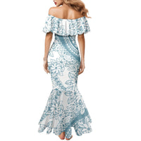 Polynesia Mermaid Dress Polynesian Tropical Flowers Blue Pastel Vibes LT14 - Polynesian Pride