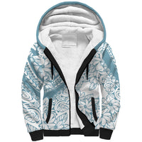 Polynesia Sherpa Hoodie Polynesian Tropical Flowers Blue Pastel Vibes LT14 Unisex Blue - Polynesian Pride