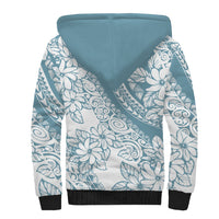 Polynesia Sherpa Hoodie Polynesian Tropical Flowers Blue Pastel Vibes LT14 - Polynesian Pride