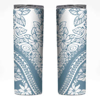 Polynesia Skinny Tumbler Polynesian Tropical Flowers Blue Pastel Vibes LT14 Blue - Polynesian Pride