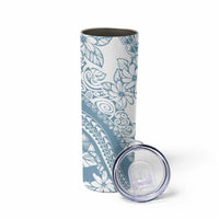 Polynesia Skinny Tumbler Polynesian Tropical Flowers Blue Pastel Vibes LT14 - Polynesian Pride