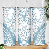 Polynesia Skinny Tumbler Polynesian Tropical Flowers Blue Pastel Vibes LT14 - Polynesian Pride