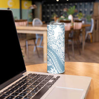 Polynesia Skinny Tumbler Polynesian Tropical Flowers Blue Pastel Vibes LT14 - Polynesian Pride