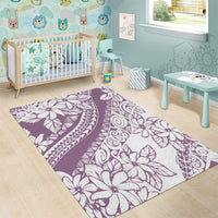 Polynesia Area Rug Polynesian Tropical Flowers Purple Pastel Vibes LT14 - Polynesian Pride