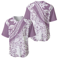 Polynesia Baseball Jersey Polynesian Tropical Flowers Purple Pastel Vibes LT14 - Polynesian Pride