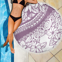 Polynesia Beach Blanket Polynesian Tropical Flowers Purple Pastel Vibes LT14 - Wonder Print Shop