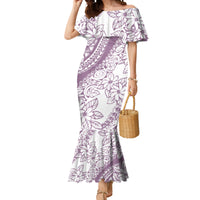 Polynesia Mermaid Dress Polynesian Tropical Flowers Purple Pastel Vibes LT14 Women Purple - Polynesian Pride
