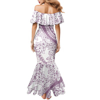 Polynesia Mermaid Dress Polynesian Tropical Flowers Purple Pastel Vibes LT14 - Polynesian Pride