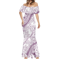 Polynesia Mermaid Dress Polynesian Tropical Flowers Purple Pastel Vibes LT14 - Polynesian Pride