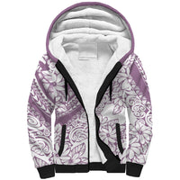 Polynesia Sherpa Hoodie Polynesian Tropical Flowers Purple Pastel Vibes LT14 Unisex Purple - Polynesian Pride
