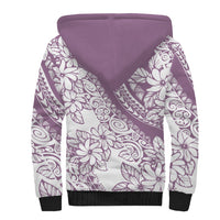 Polynesia Sherpa Hoodie Polynesian Tropical Flowers Purple Pastel Vibes LT14 - Polynesian Pride