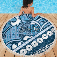 Blue Bula Fiji Beach Blanket Fijian Language Week Tapa Cloth - Pastel