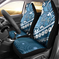Blue Bula Fiji Car Seat Cover Fijian Language Week Tapa Cloth - Pastel