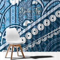 Blue Bula Fiji Window Curtain Fijian Language Week Tapa Cloth - Pastel
