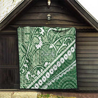 Green Bula Fiji Quilt Fijian Language Week Tapa Cloth - Pastel LT14 - Polynesian Pride