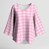 Light Pink Japanese Palaka Pride Kimono Sleeve Blouse LT14 Female Light Pink - Polynesian Pride