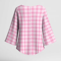 Light Pink Japanese Palaka Pride Kimono Sleeve Blouse LT14 - Polynesian Pride