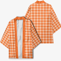 Orange Japanese Palaka Pride Kimono - Polynesian Pride