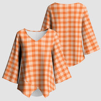 Orange Japanese Palaka Pride Kimono Sleeve Blouse - Polynesian Pride