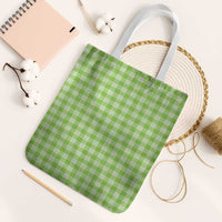 Bright Green Japanese Palaka Pride Tote Bag LT14 White Strap One Size Bright Green - Polynesian Pride