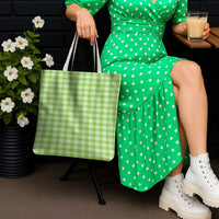 Bright Green Japanese Palaka Pride Tote Bag LT14 - Polynesian Pride