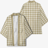 Khaki Japanese Palaka Pride Kimono - Polynesian Pride