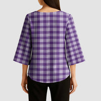 Purple Japanese Palaka Pride Kimono Sleeve Blouse - undefined