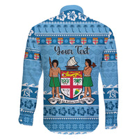 Custom Fiji Christmas Family Matching Off Shoulder Maxi Dress and Hawaiian Shirt Fijian Tapa Marau na Kerisimasi LT14 - Polynesian Pride