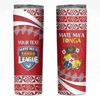 Custom Mate Maa Tonga Skinny Tumbler 2024 Go Champions LT14 Red - Polynesian Pride
