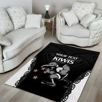 Aotearoa Rugby Custom Area Rug Maori Kiwi - Mascot Style LT14 - Polynesian Pride