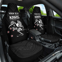 Aotearoa Rugby Custom Car Seat Cover Maori Kiwi - Mascot Style LT14 One Size Black - Polynesian Pride