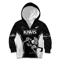 Aotearoa Rugby Custom Kid Hoodie Maori Kiwi - Mascot Style