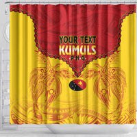 Papua New Guinea Rugby Custom Shower Curtain Go Kumuls PNG - Polynesian Pattern
