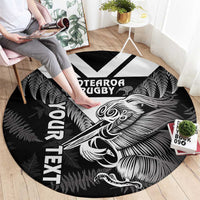 Aotearoa Silver Fern Rugby Custom Round Carpet 2024 Go Kiwi LT14 - Polynesian Pride