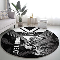 Aotearoa Silver Fern Rugby Custom Round Carpet 2024 Go Kiwi LT14 - Polynesian Pride