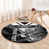 Aotearoa Silver Fern Rugby Custom Round Carpet 2024 Go Kiwi LT14 - Polynesian Pride