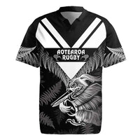 Aotearoa Silver Fern Rugby Custom Rugby Jersey 2024 Go Kiwi LT14 Black - Polynesian Pride
